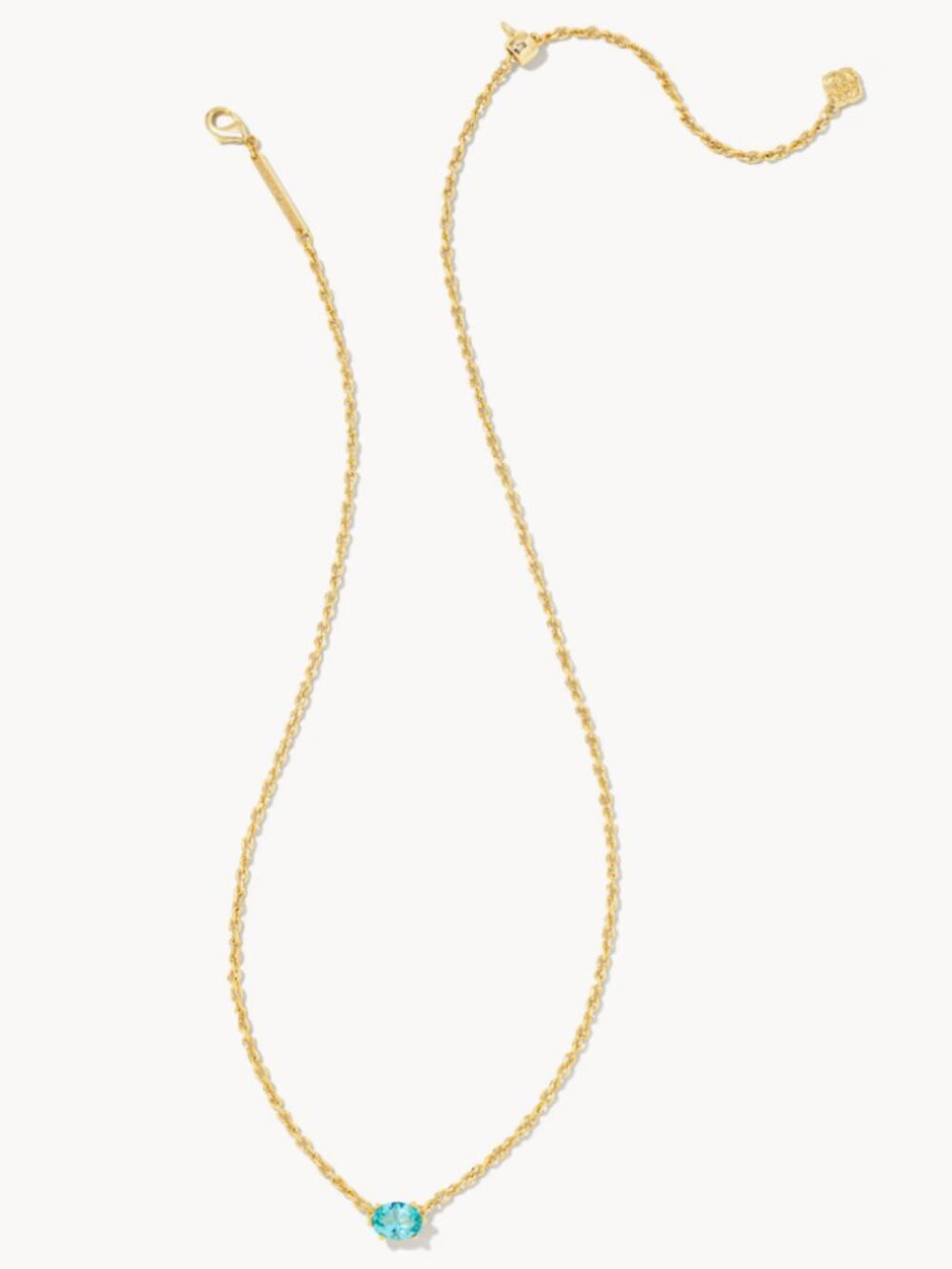 Kendra Scott Aqua Crystal Cailin Gold Pendant Necklace